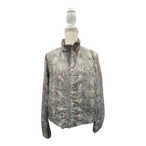 Hilary Radley Snakeskin Light Puffer Full Zip Insulated Winter Coat with Pockets